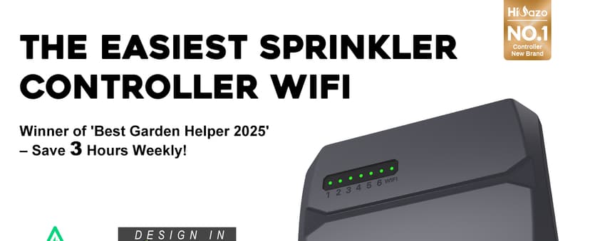 Smart Sprinklers Controller WiFi, Irrigation Controller Easy Use App Enabled, 6 Zone + 16 Plans, Save Water Auto Skin Rain, Freeze & Wind, 10 Minutes Install