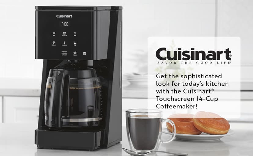 Cuisinart DCC-T20 14-Cup Programmable Coffeemaker Touchscreen, Black