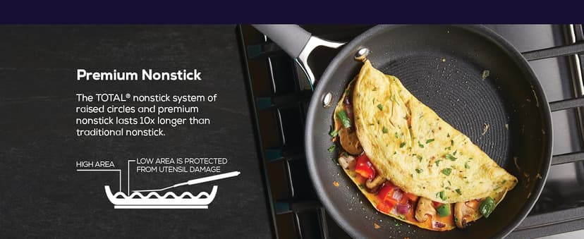 Circulon 83903 Radiance Hard Anodized Nonstick Cookware Pots and Pans Set, 10 Piece, Gray