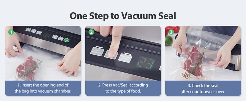 PressFree TRUE-Auto Vacuum Sealer Machine, Beelicious 85KPA Fully Automatic 8-IN-1 Food Sealer with Bags Storage, Build-in Cutter, Moist Mode and Air Suction Hose | Digital Countdown | Sous Vide