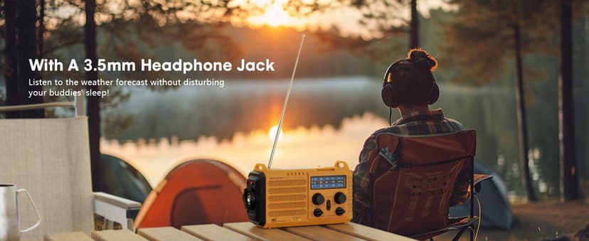 Raynic Weather Radio, 5000mAh/18500mWh NOAA Weather Radio, Solar Hand Crank Emergency Radio with AM/FM/SW/NOAA Weather Alert, Flashlight, Reading Lamp, Cell Phone Charger and SOS Siren