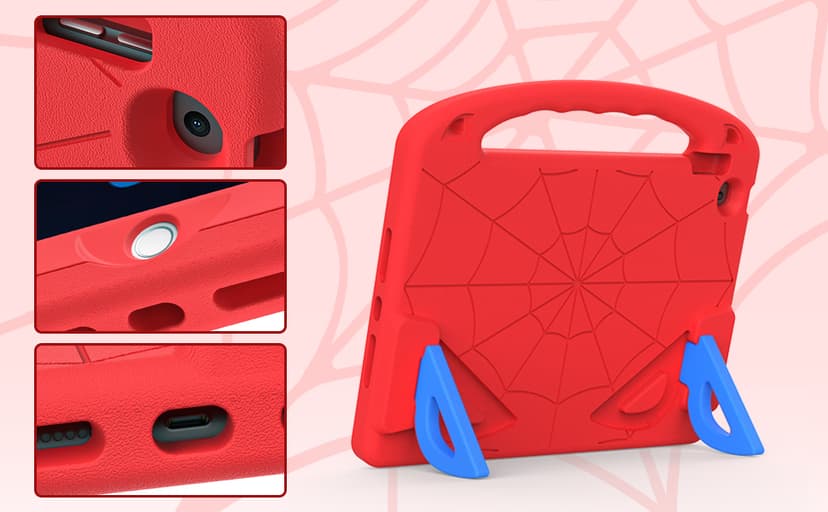 Kids Case for iPad 9th/8th/7th Generation (iPad 10.2 inch 2021/2020/2019), Shockproof Case with Screen Protector (Red)