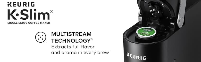 Keurig K-Slim Single Serve K-Cup Pod Coffee Maker, Multistream Technology, 3 Brew Sizes, Slim and Sleek Design, 46oz Removable Reservoir, White