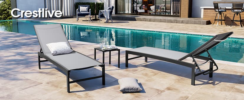 Crestlive Products Outdoor Loveseat 3 Pieces, 2 Seater &1 Seater Outdoor Sofa Set,All-Weather Boho Rattan Patio Furniture with Soft Cushion for Balcony, Poolside, Backyard (Dark Gray Without Table)