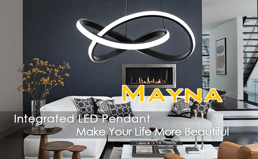 MAYNA Modern LED Pendant Light Fixture, Contemporary LED Chandelier with Irregular Ring Lights, Adjustable Modern Chandeliers for Dining Room Kitchen Entryway Living Room Bedroom, 6000K Daylight