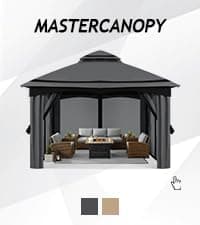 MASTERCANOPY 12’ X 16’ Louvered Pergola Outdoor Aluminum Patio Pergola with Adjustable Roof for Deck Backyard Garden (Black)