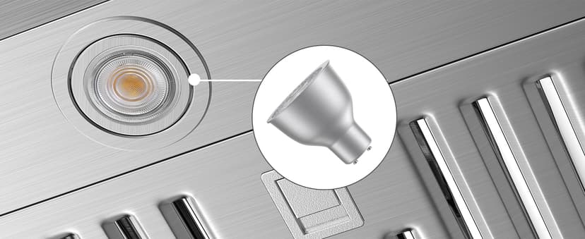 Wall Mount Range Hood 36 inch,Kitchen Vent Hoods 980 CFM Ducted/Ductless Range Hood,with Gesture Sensing & Touch Control Switch Panel, 3 Speed Exhaust Fan Permanent Filter