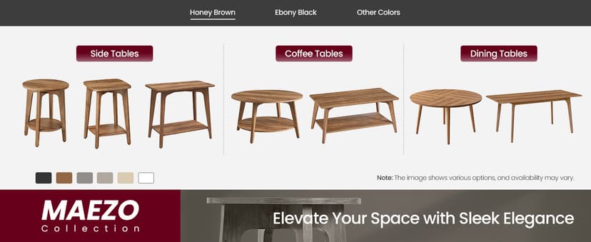 VASAGLE MAEZO Collection - Side Table, 2-Tier Small Square End Table, Nightstand with Tapered Legs, Curved Transitions, for Small Spaces, Living Room, Bedroom, Honey Brown ULET236K01