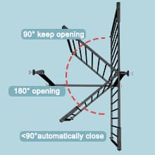 WAOWAO Triple Lock Baby Gate Extra Wide 67.32-72.04" Pressure Mounted Walk Through Swing Auto Close Safety Black Metal Dog Pet Puppy Cat for Stairs,Doorways,Kitchen