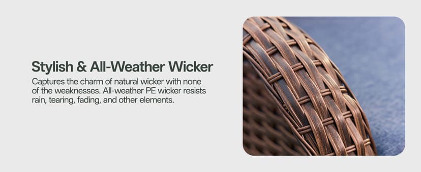 Patio Furniture Set with 6-Inch Thick Cushions, High Back Outdoor Swivel Rocker Chairs, Patio Couch and Ottomans, 6-Piece Easy Assembly Conversation Set for Porch Deck Pool Yard in Blue