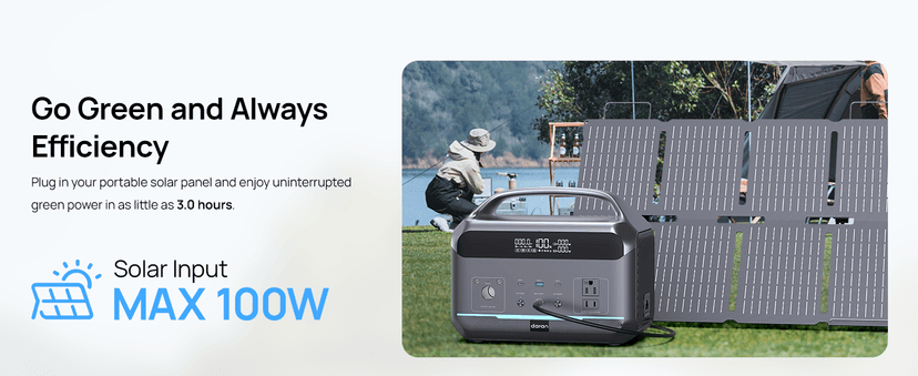 Portable Power Station 600W with Solar Panel 80W, 288Wh LiFePO4 Battery Backup w/2 AC Outlets, 1.7H Fast Charging Solar Generator for Camping, RV Travel, Home Emergencies