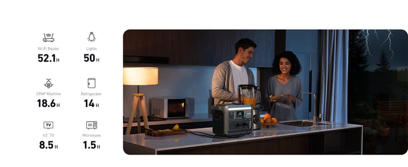 Anker SOLIX C1000 Portable Power Station, 1800W (Peak 2400W) Solar Generator, Full Charge in 58 Min, 1056wh LiFePO4 Battery for Home Backup, Power Outages, and Outdoor Camping (Optional Solar Panel)