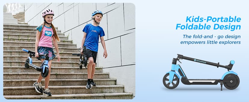 isinwheel S7 Electric Scooter for Kids Ages 8-14, 250W Foldable and 3 Adjustable Heights Kids Electric Scooter with 3 Speeds (5/8/12 Mph), Cruise Control, LED Display, Gift for Kid