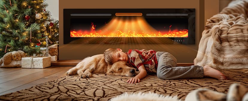 Silonn 50″Smart Electric Fireplace Heater with App & Remote Control, 5300 BTU Heat Output, Ultra-Slim Wall-Mounted or Recessed Electric Fireplace Inserts with Timer, 20 Flame Colors,WiFi Enabled