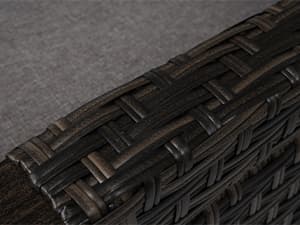 Grand patio Outdoor Recliner with Independent Adjustable Back and Footrest, Air Pump 150° Lay Flat Reclining Chair Removable Olefin Cushion Flip-Up Table Wicker Grey 1PC