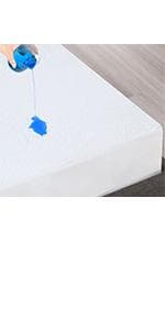 Waterproof Split Top King Mattress Pad Protector for Adjustable Bed, 34" Top Split from Head, Noiseless, Soft Padded Matress Protector
