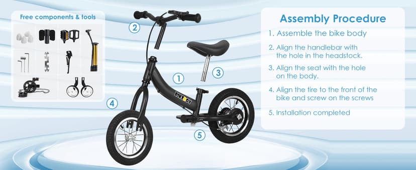 Balance Bike 2 in 1,The Dual Use of a Kids Balance Bike and Toddler Bike, for 2 3 4 5 6 7 Years Old -12 14 16 Inches with Training Theory, Brake, Pedal