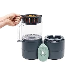 Babymoov Duo Meal Lite Food Maker - 4 in 1 Baby Food Processor with Steam Cooker, Blender, Baby Purees, Warmer and Defroster (Nutritionist Approved), Dark Grey