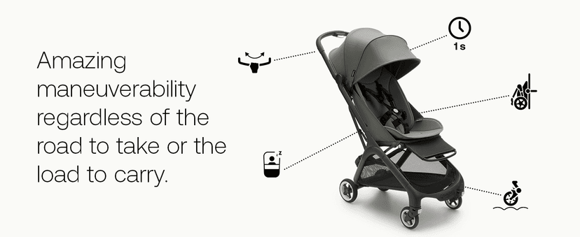 Bugaboo Butterfly - 1 Second Fold Ultra-Compact Stroller - Lightweight & Compact - Great for Travel - Forest Green