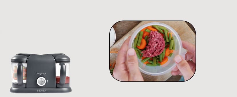 BEABA Babycook Duo 4 in 1 Baby Food Maker, Baby Food Processor, Baby Food Blender Baby Food Steamer, Make Fresh Healthy Baby Food at Home, 9.1 Cup Capacity, Makes 54 Servings in 20 Mins, Oat
