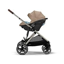 Cybex Gazelle S All-in-One Toddler and Baby Stroller with Over 20 Modular Configurations, Ergonomic Near-Flat Recline, Shopper Basket, and Compact Fold, Moon Black, Silver Frame