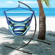 GOUTIME Hammock Chair Stand Only, Hanging Swing Egg Chair Stands Frame Holder, Heavy Duty Steel C Stand for Indoor Outdoor, Max Load 350 LBS