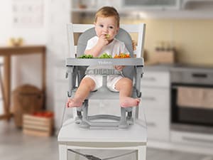 YOLEO Baby High Chair Booster Seat for Dining Table, Adjustable Height Travel Foldable High Chairs with Tray