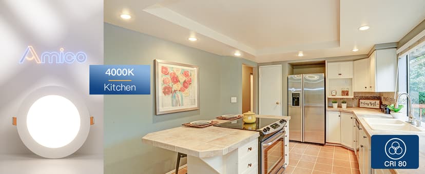 Amico 36 Pack 6 Inch 5CCT Ultra-Thin LED Recessed Ceiling Light with Junction Box, 2700K/3000K/3500K/4000K/5000K Selectable, 12W Eqv 110W, Dimmable Can-Killer Downlight, 1050LM Brightness - ETL&FCC