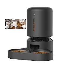 PETLIBRO Automatic Cat Feeder, Automatic Dog Food Dispenser with Freshness Preservation, Timed Pet Feeders for Dry Food, Up to 50 Portions 6 Meals Per Day, Granary Black