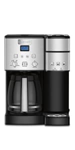 Cuisinart Coffee Maker, Single Serve 72-Ounce Reservoir Coffee Machine, Programmable Brewing & Hot Water Dispenser, Stainless Steel, SS-10P1,Silver