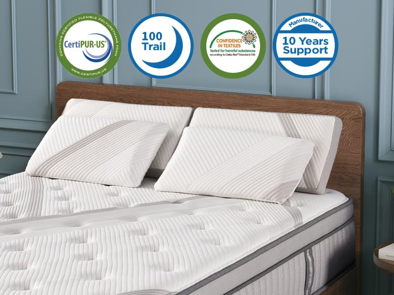 Queen Mattress, 14 Inch Queen Size Hybrid Memory Foam and Individual Pocket Spring,Motion Isolation,Medium Plush Mattress in Box,Pressure Relief, Edge Support Upgrade