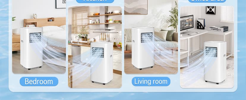 8500 BTU Portable Air Conditioners, 3-In-1 Cooling AC Unit with Fan & Dehumidifier, Air Conditioner Remote Control & Sleep Mode, Cools up to 450 sq.ft, Installation Kit for Rooms/Studios/Offices
