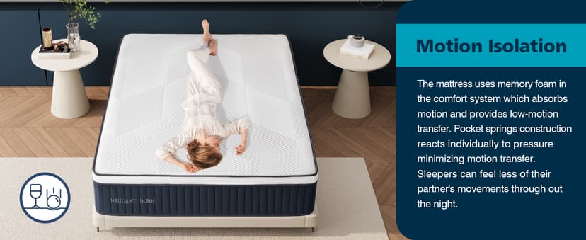 Queen Mattress, DIGLANT 14Inch Euro Top Memory Foam Hybrid Mattress, Medium Plush Feel Pocket Springs Queen Size Mattress for Pressure Relief, Edge Support Mattress in Box, CertiPUR-US, 60"*80"