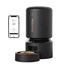 PETLIBRO Automatic Cat Feeder, Automatic Dog Food Dispenser with Freshness Preservation, Timed Pet Feeders for Dry Food, Up to 50 Portions 6 Meals Per Day, Granary Black