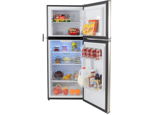 RecPro 10 Cu Ft 12V RV Refrigerator | Black Frost-Free Fridge with Freezer | Double Door, Adjustable Shelves, Reversible Door, Built-In Lock | 23.5”W x 26”D x 59”H | Off-Grid & Dry Camping Ready