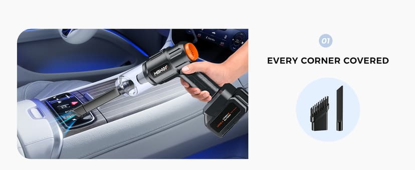 Car Vacuum Portable Cordless, 35000PA High Power Suction & Blower, Wireless Handheld Vacuum Cleaner for Car, Home, Office, Pet(Ink Black)