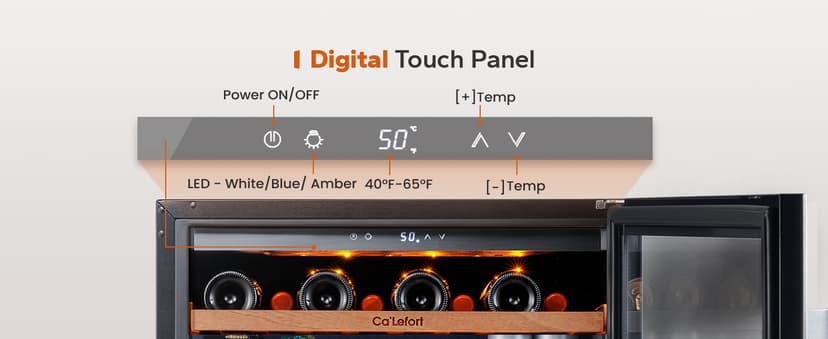 24 Inch Wine Fridge, 54 Bottle Wine Cooler Refrigerator, 40-65°F Wine Refrigerator Glass Door, 3 LED Wine Fridge, Built-in or Freestanding Wine Fridge for Home/Bar/Kitchen (5.65 cu.ft)