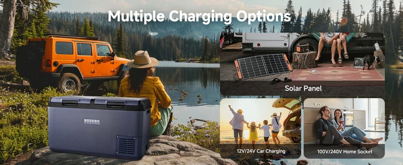 BODEGACOOLER 12 Volt Car Refrigerator, 79QT(75L) IPX4 Waterproof Electric Cooler, RV Car Fridge Dual Zone APP Control with 12/24V DC 110-240V AC, -4℉~68℉, Portable Freezer for Truck RV Camping, Travel