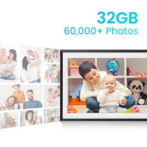 15.6'' Digital Picture Frame with 1920x1080 IPS Touch Screen, 32GB Frameo WiFi Digital Photo Frame, Share Photos/Videos and Send Best Wishes via Free App