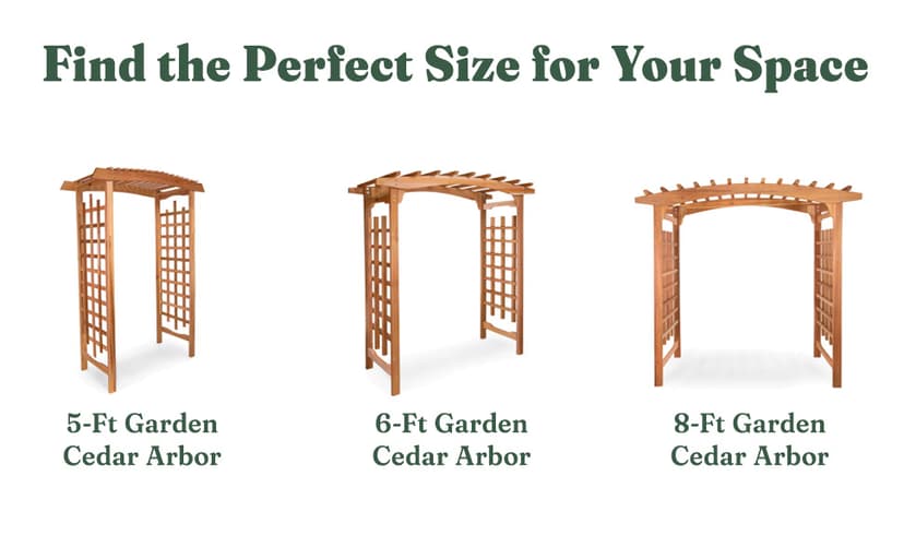 All Things Cedar PA96 Garden Arbor | 6-Ft Handcrafted Wooden Trellis for Climbing Plants Outdoor | Cedar Wedding Arches for Ceremony | Easy Assembly, Weather Resistant (71x35x87)