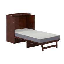 AFI, Northfield Queen Murphy Bed Chest with 6" Mattress, Storage Drawer & Built-in USB Charger, Light Toffee