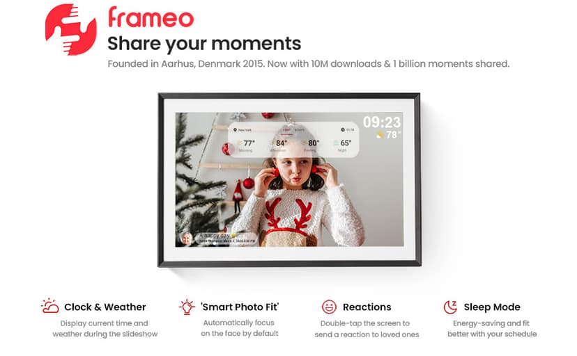 15.6'' Digital Picture Frame with 1920x1080 IPS Touch Screen, 32GB Frameo WiFi Digital Photo Frame, Share Photos/Videos and Send Best Wishes via Free App