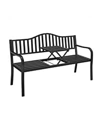 Yaheetech Outdoor Porch Swing Chair for Adults, 3-Seat Patio Hanging Swing w/Adjustable Canopy, Armrests, Porch Swing Sets w/Stand, Breathable Fabric for Backyard/Garden/Balcony, Dark Brown