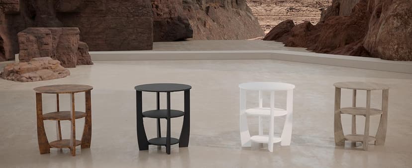 Round End Table with Storage Shelf,3 Tier Modern Side Table, Sofa Recliner Side Table,Accent Coffee Table,Nightstand for Living Room Bedroom for Small Spaces,19.7" D x 21.7" H