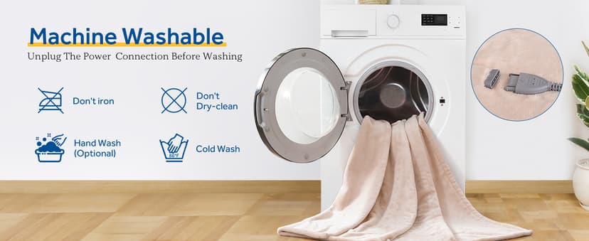 Sealy Electric Blanket Twin Size, Flannel Heated Blanket with 10 Heating Levels & 1-12 Hours Auto Shut Off, Fast Heating Warm Blanket, Machine Washable, Beige, 62 x 84 Inch