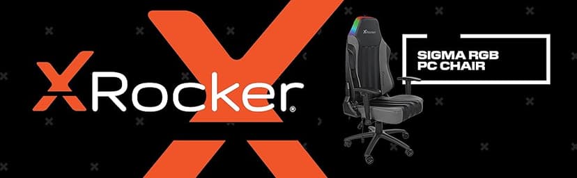 X Rocker Sigma PC Computer Gaming Office Desk Chair, with Headrest RGB LED Lights, Adjustable Seat and Armrest, 0780401, 24.41" x 49.8" x 20.87", Black
