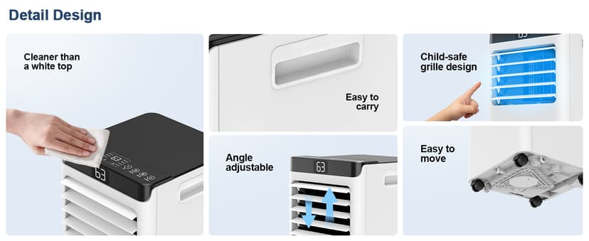 Portable Air Conditioners 8,000 BTU Air Conditioner Portable for Room up to 365 Sq.Ft. Portable AC Unit with Remote Control 4 Modes Dehumidifier Window Mount Kit (8000-07E)