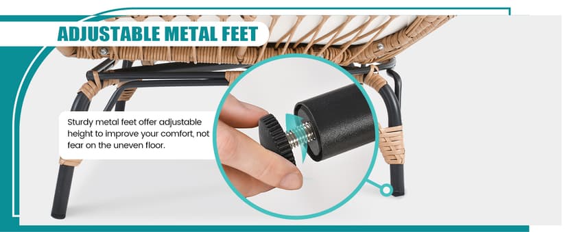 Outdoor Egg Chair, PE Wicker Chair with 4 Thicken Cushions, Patio Chairs 440 lbs Capacity, Oversized Balcony Chairs with Durable Steel Frame Perfect for Balcony, Backyard, Bedroom-Dark Black