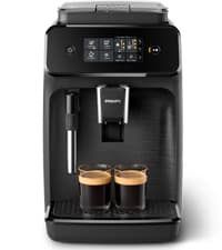 PHILIPS 1200 Series Fully Automatic Espresso Machine, Classic Milk Frother, 2 Coffee Varieties, Intuitive Touch Display, 100% Ceramic Grinder, AquaClean Filter, Aroma Seal, Black (EP1220/04)