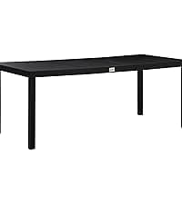 Outsunny 75" x 35" Outdoor Dining Table for 8 People, Rectangular Aluminum Frame Garden Table with All-Weather Faux Wood Top for Garden, Lawn, Patio, Black